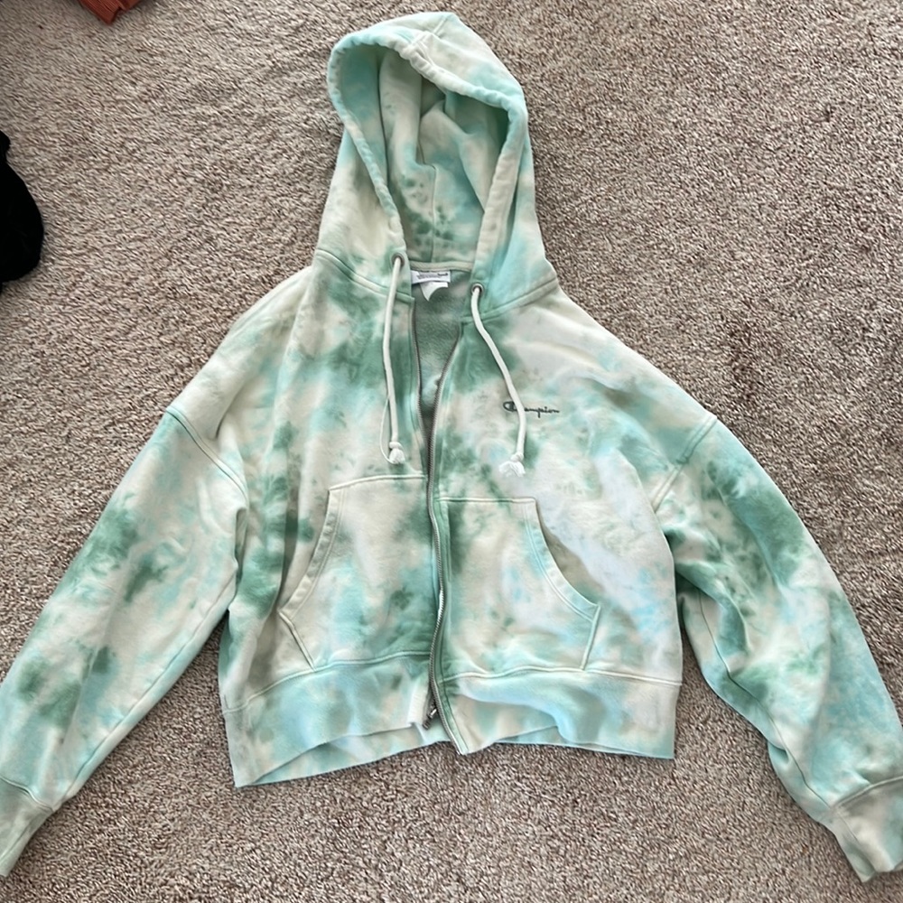Tie dye champion zip up hoodie from Urban Outfitters